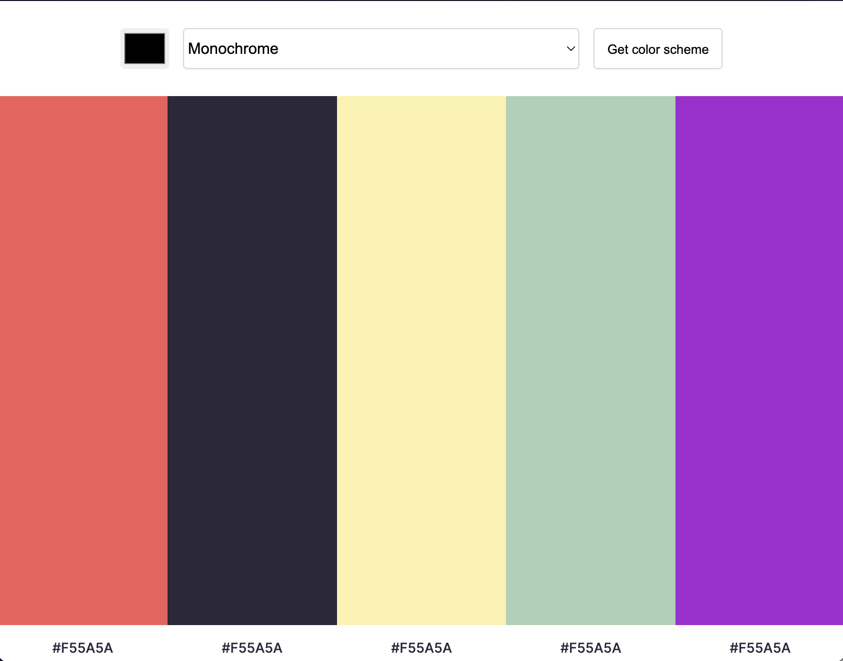 image of a color scheme generator app